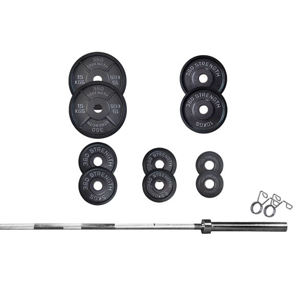 88kg Olympic Bar & Iron Weights Package