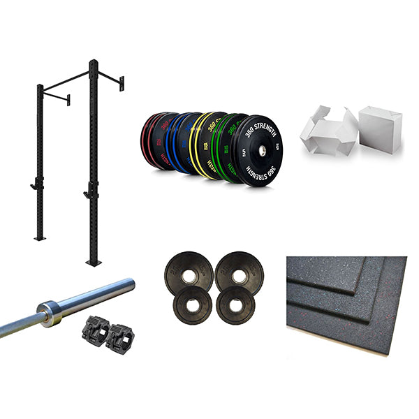 Compact Rig HG Bumpers Barbell Flooring Package | Little Bloke Fitness