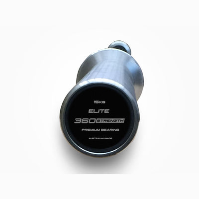 ELITE Olympic 15kg Barbell - Australian Made (Needle Bearings - Black Silver) Image 2