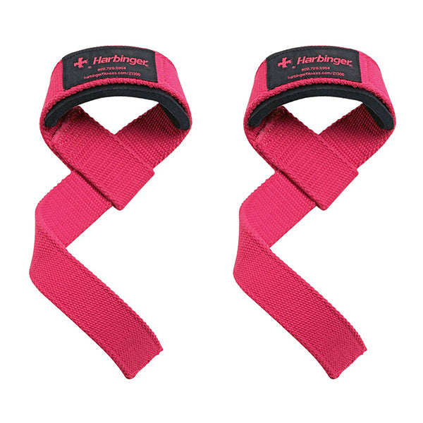 Harbinger Padded Cotton Lifting Straps PINK 21 inch