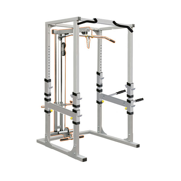 Impulse Light Commercial Power Rack with Lat pulldown