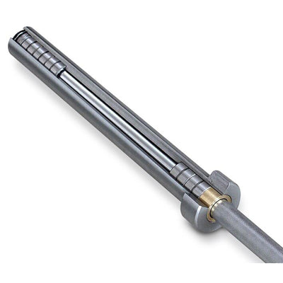 PRO Olympic 20kg Barbell (Hard Chrome - Black/Silver - Bearings) Image 3