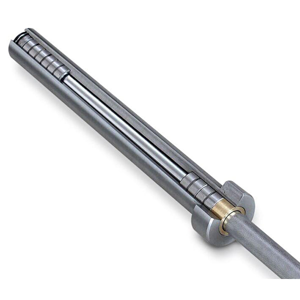PRO Olympic 20kg Barbell (Hard Chrome - Black/Silver - Bearings) Image 3