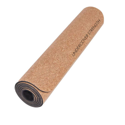 Cork and Rubber Yoga Mat - with alignment lines