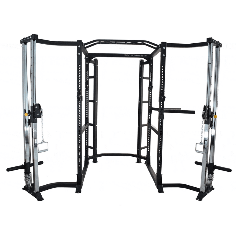 360 Strength Power Rack with Functional Trainer & Plate Storage | Light Commercial