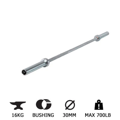 Olympic 6ft Barbell (Nickel - Bushings)